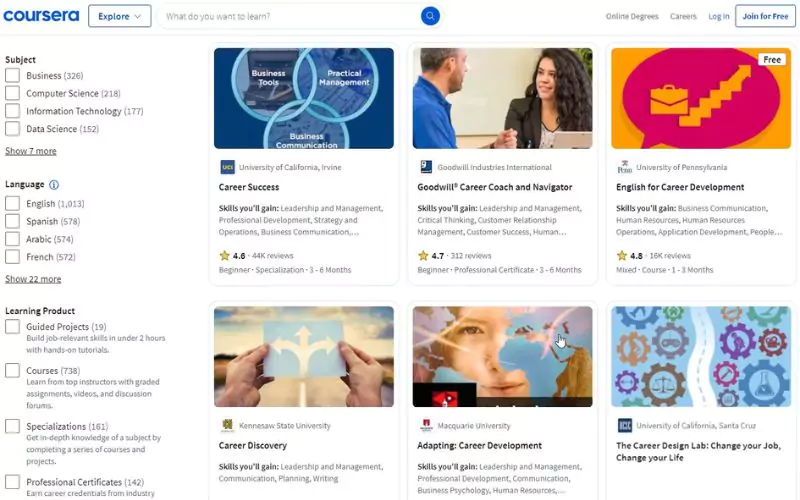 career advancement - Coursera