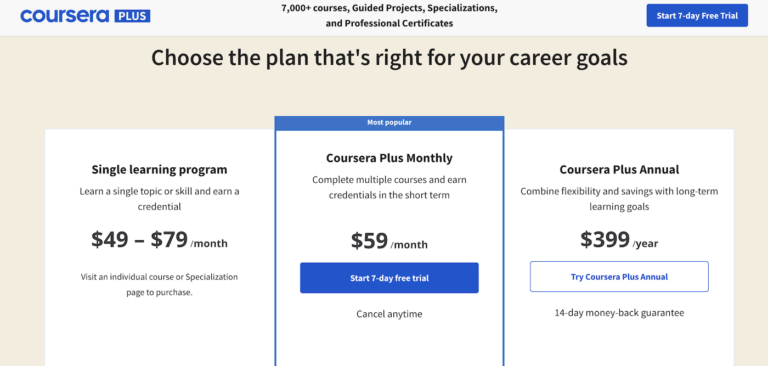 Coursera Pricing