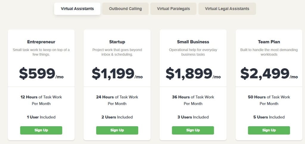 zirtual price plan virtual assistant