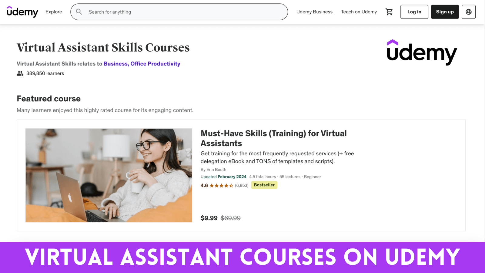 Virtual Assistant Courses on Udemy-taskvive