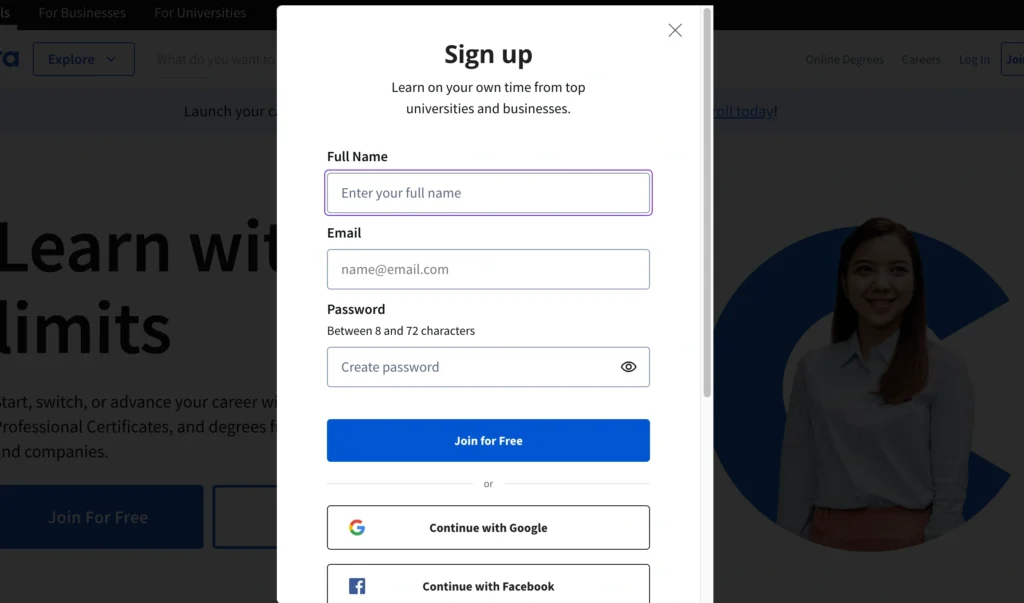 Join coursera free