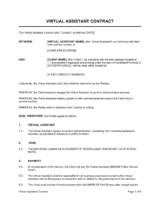 Virtual Assistant Contract Template