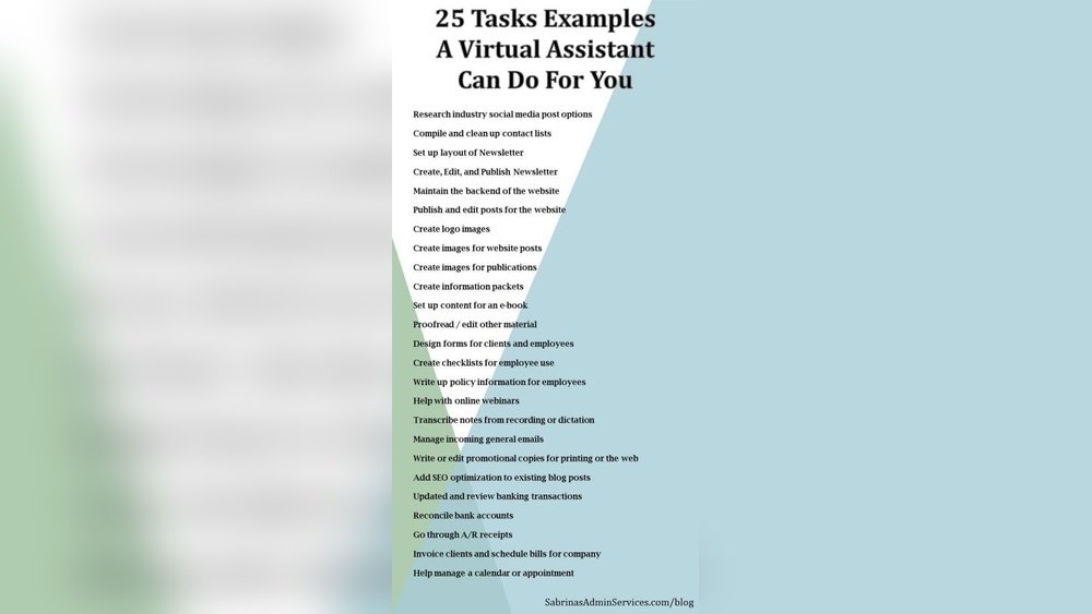Virtual Assistant Tasks List