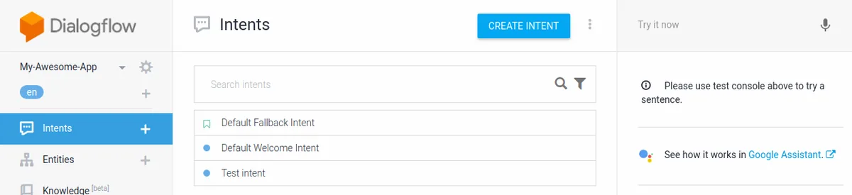 Dialogflow conversational AI